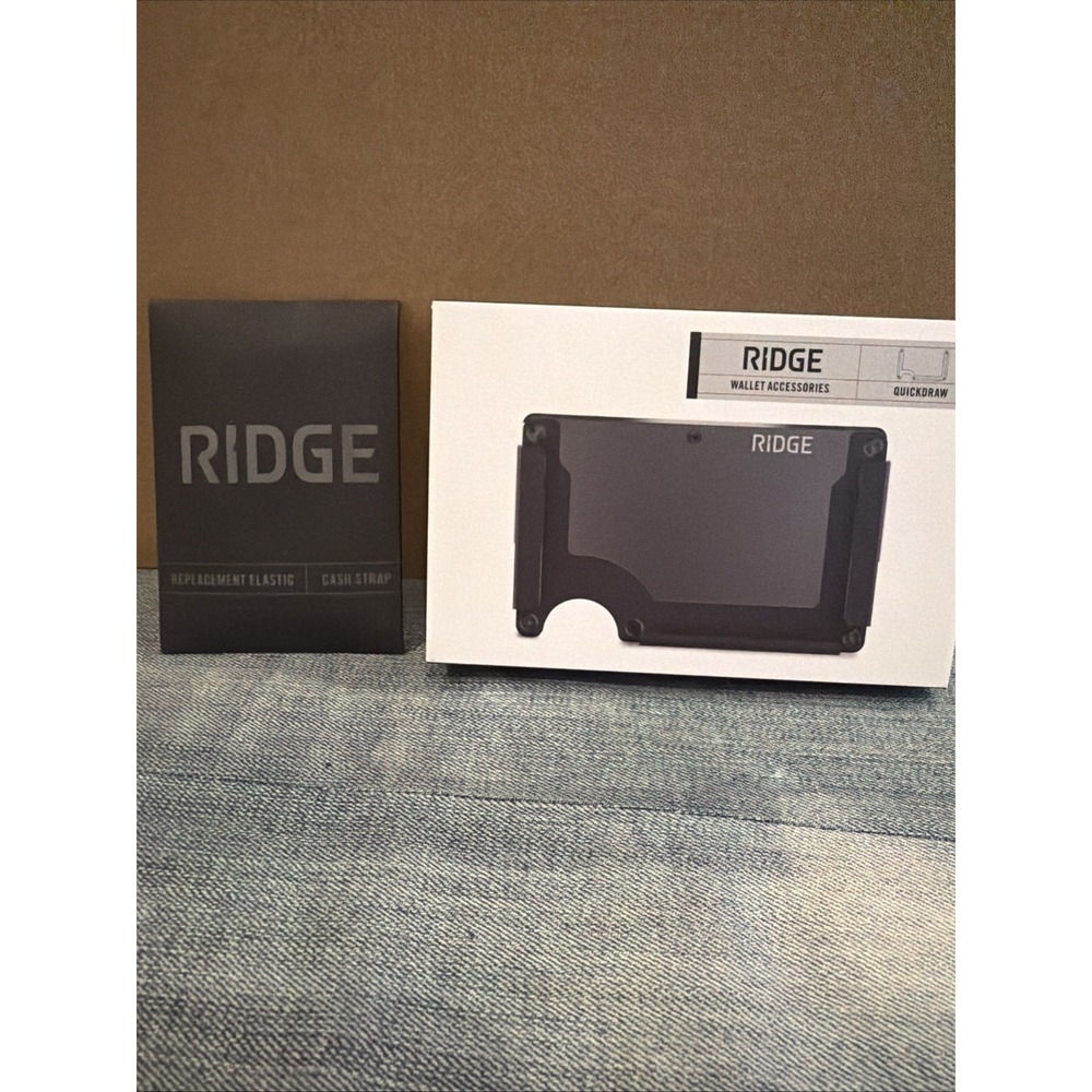 Ridge Wallet Accessories Lot Midnight Black Leather Cash Strap & QuickDraw NEW